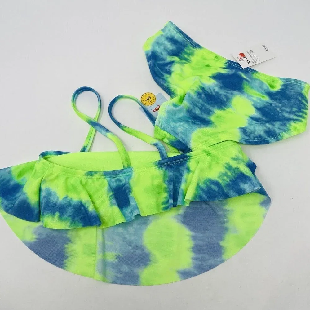 Cat & Jack‎ Youth Girls XS 4/5 Sweet Popsicle Tie Dye Bikini Set Blue/Green 154